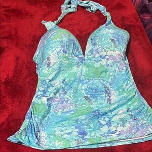 Ralph Lauren Green and Blue Tankini Top